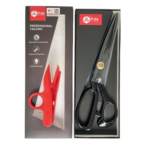 قیچی خیاطی دستی دسته مشکی PIN شماره 9
