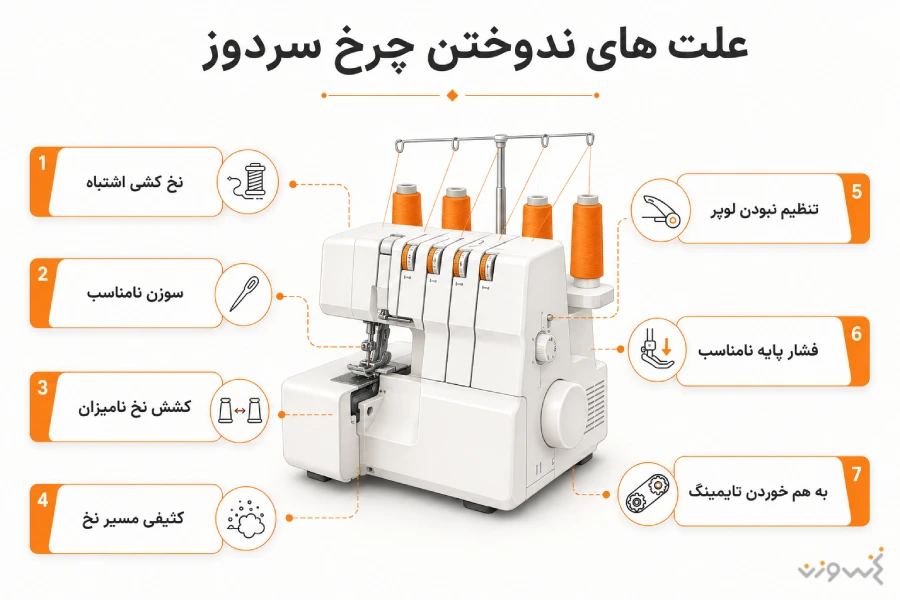 دلایل ندوختن چرخ سردوز