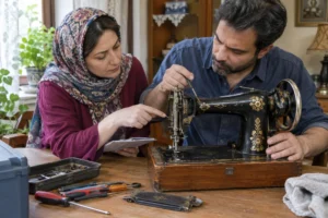 بررسی مشکل چرخ خیاطی قدیمی